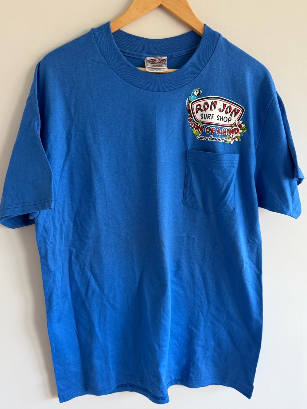 Vintage Ron Jon Surf Shop Cocoa Beach Parrot Pocket T Shirt Large